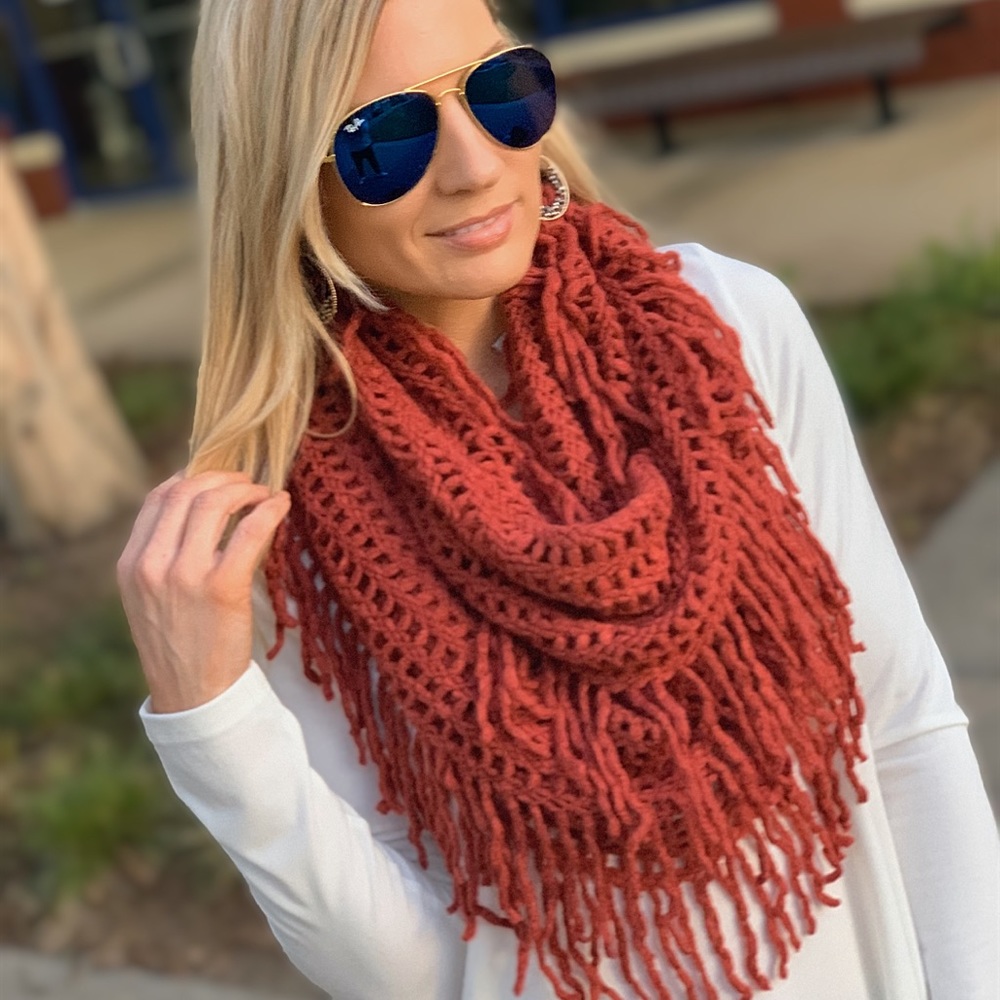 AUTUMN AIR INFINITY SCARF-BRICK - Picture 4 of 6